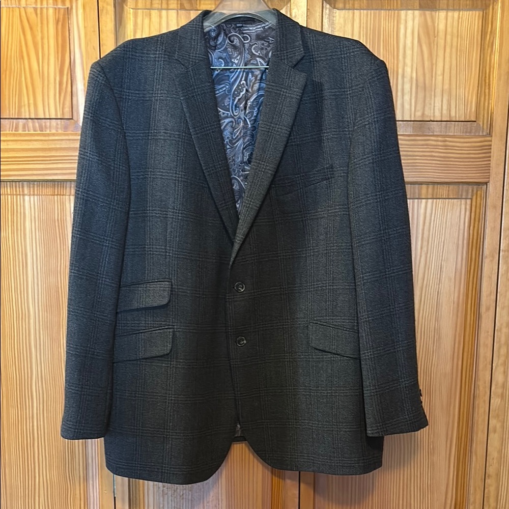 Men's Black Plaid Blazer
